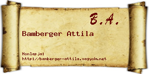 Bamberger Attila névjegykártya