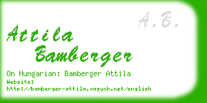 attila bamberger business card